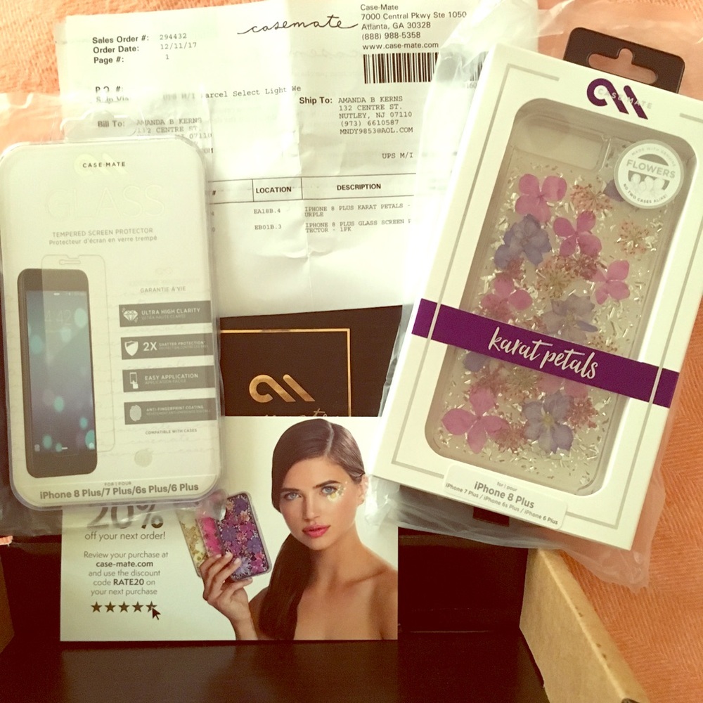 NIB Case-Mate iPhone 8Plus case & screen protector